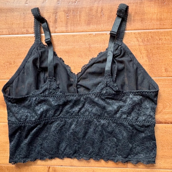 Torrid Unlined Lace Bralette Sz 2 black Semi-Sheer - Picture 4 of 12
